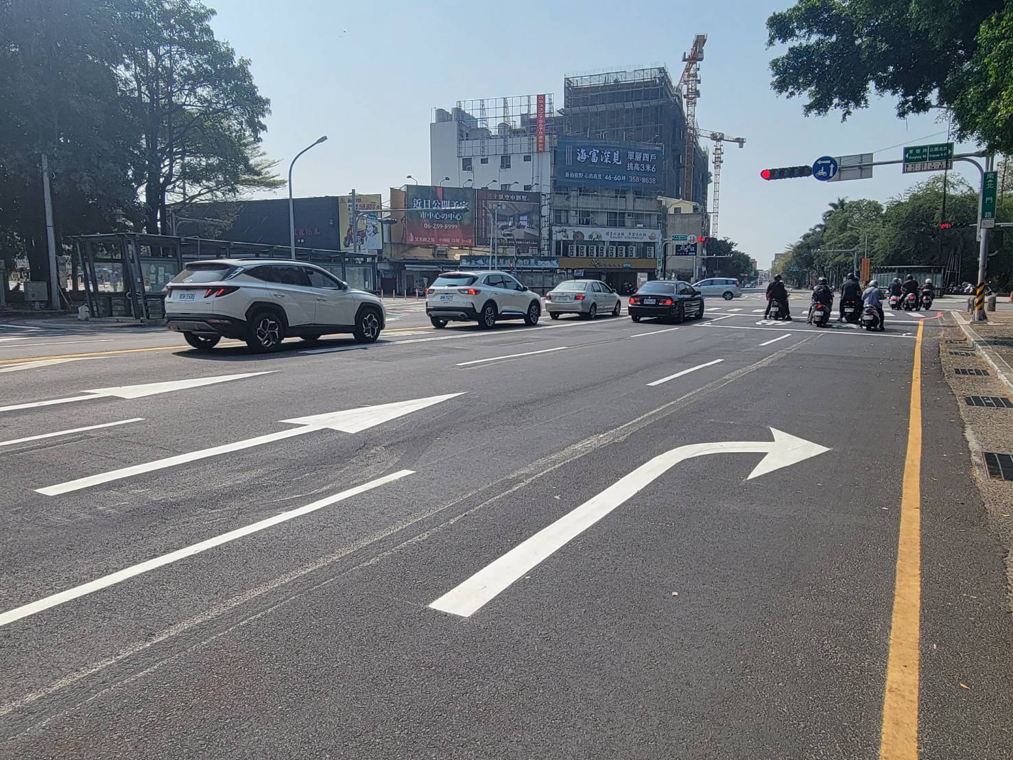 台南北門路二段標線改造 提升交通安全
